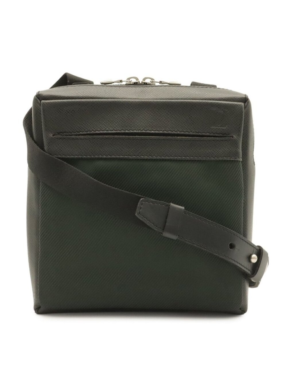 Louis Vuitton Taiga Sayan Shoulder Bag Crossbody Leather Canvas Ardoise Black
